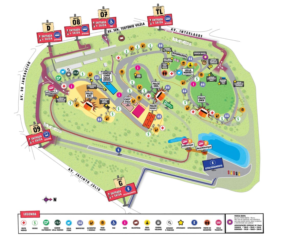 Kaart van São Paulo lollapalooza