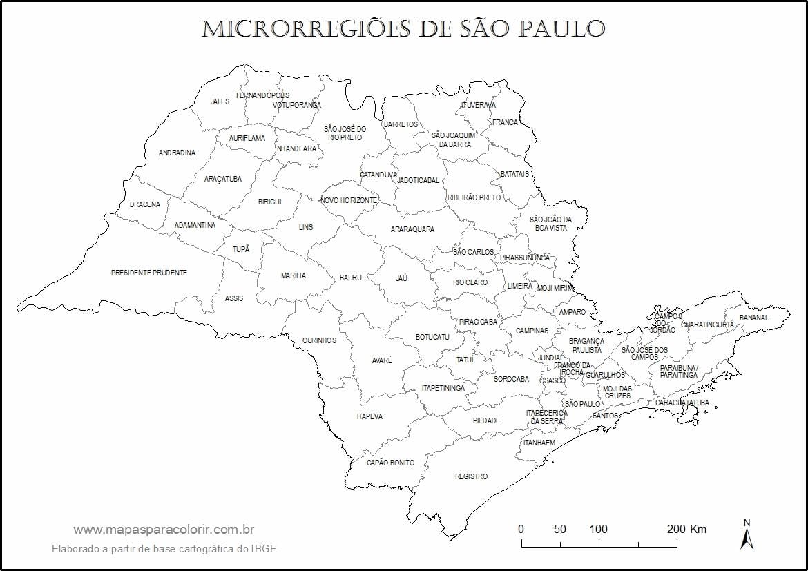Kaart van São Paulo maagd - mikro-streke