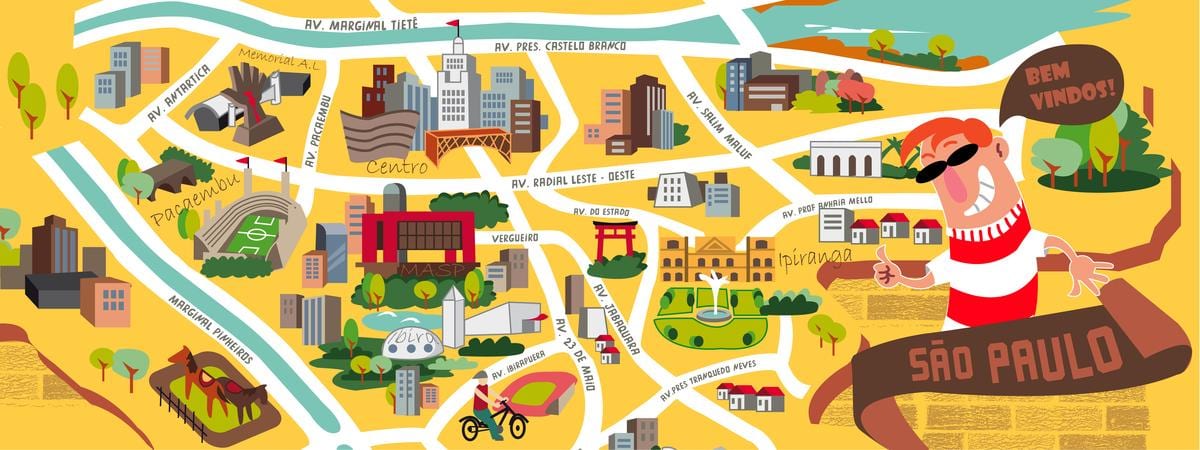 Kaart van São Paulo ontwerp
