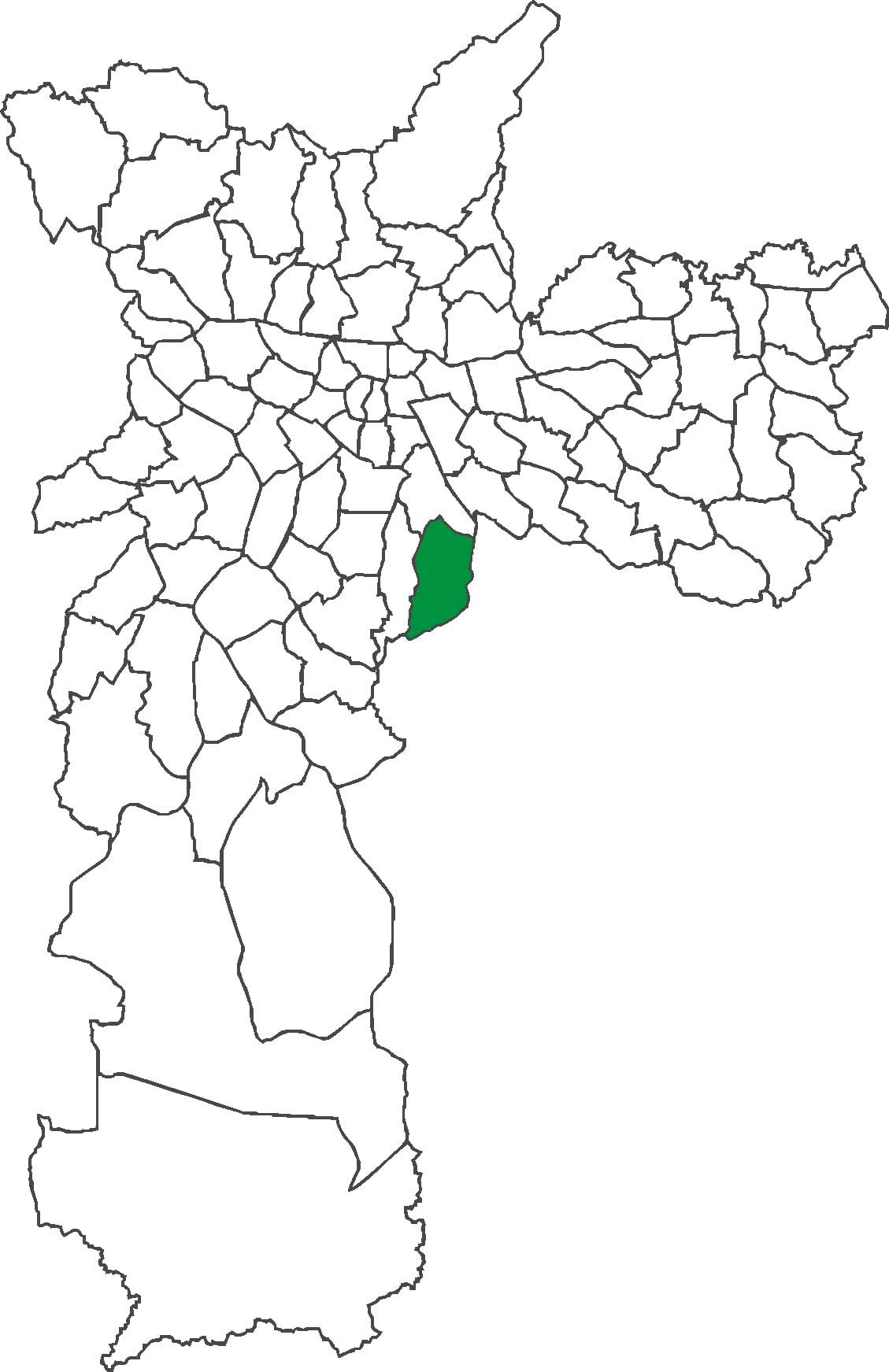 Kaart van Sacomã distrik