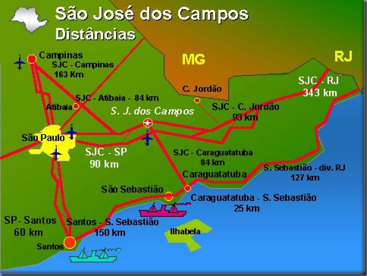 Kaart van Sao Jose dos Campos lughawe