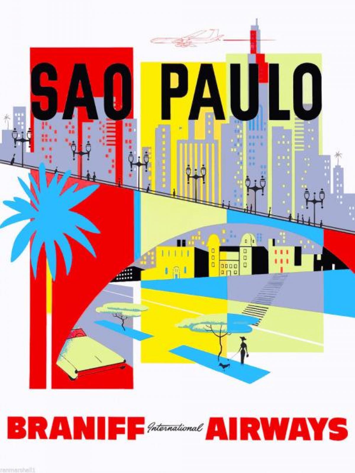 Kaart van São Paulo agtergrond