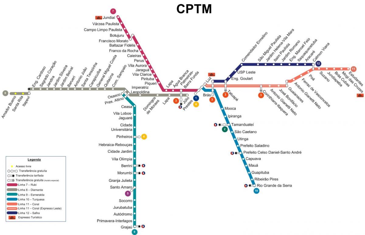 Kaart van São Paulo CPTM