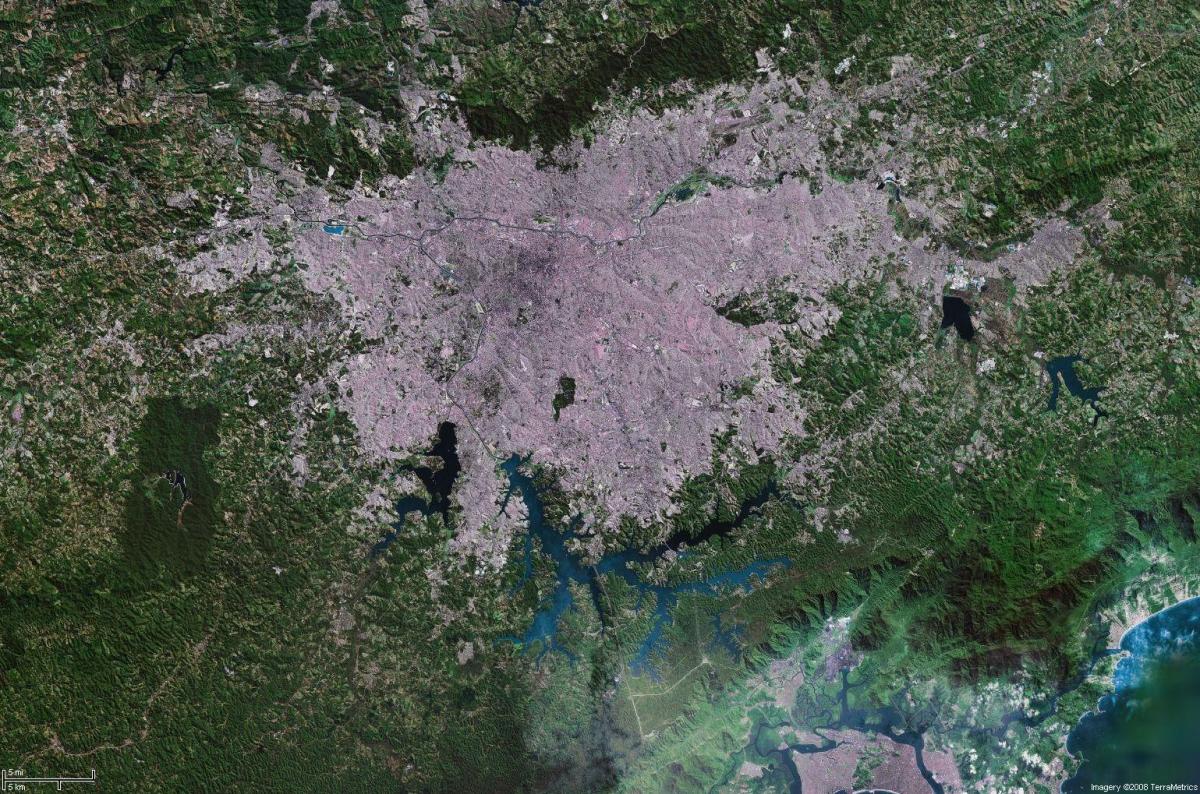 Kaart van São Paulo satelliet