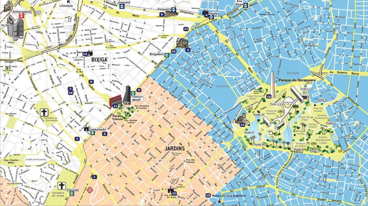 Kaart van toerisme São Paulo