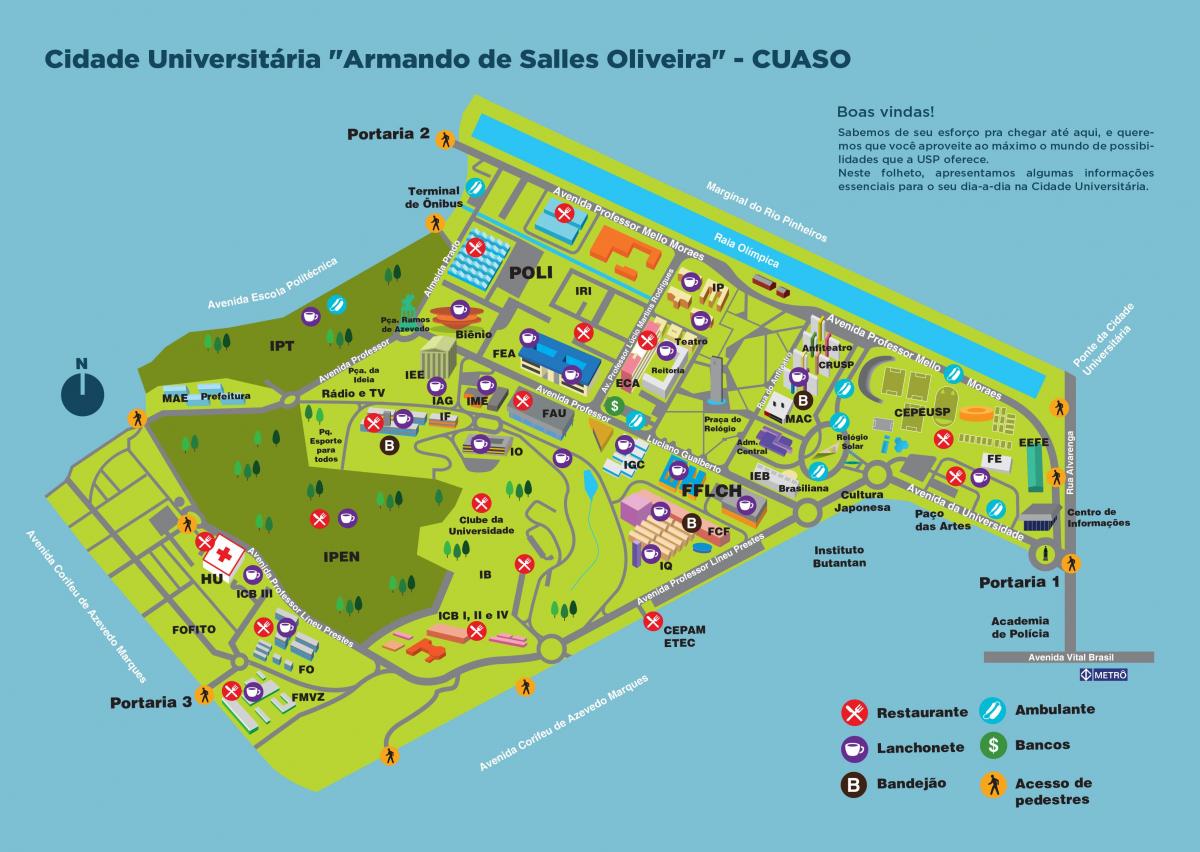 Kaart van die universiteit Armando de Salles Oliveira - CUASO