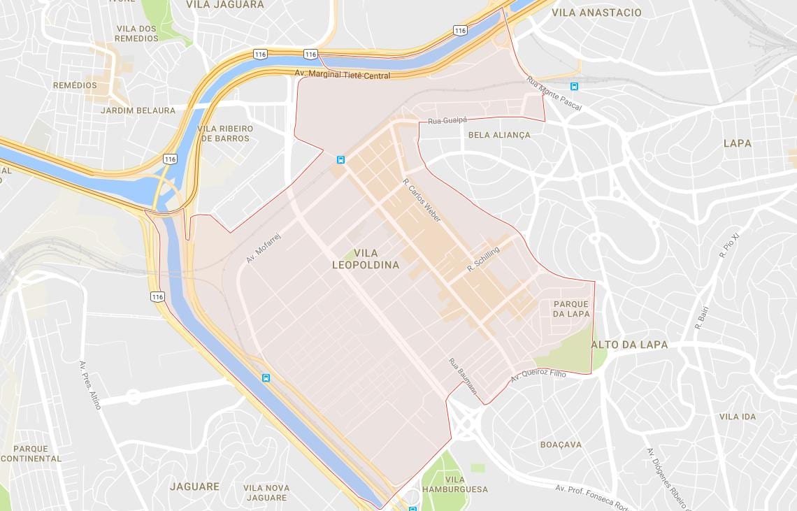 Kaart van Vila Leopoldina São Paulo