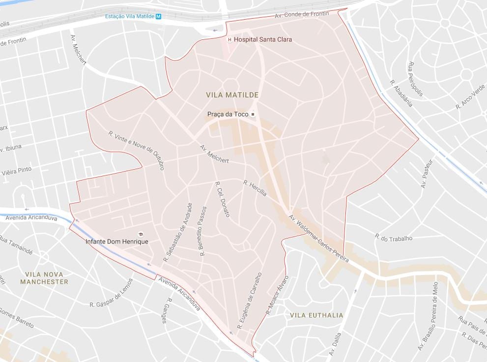 Kaart van Vila Matilde São Paulo