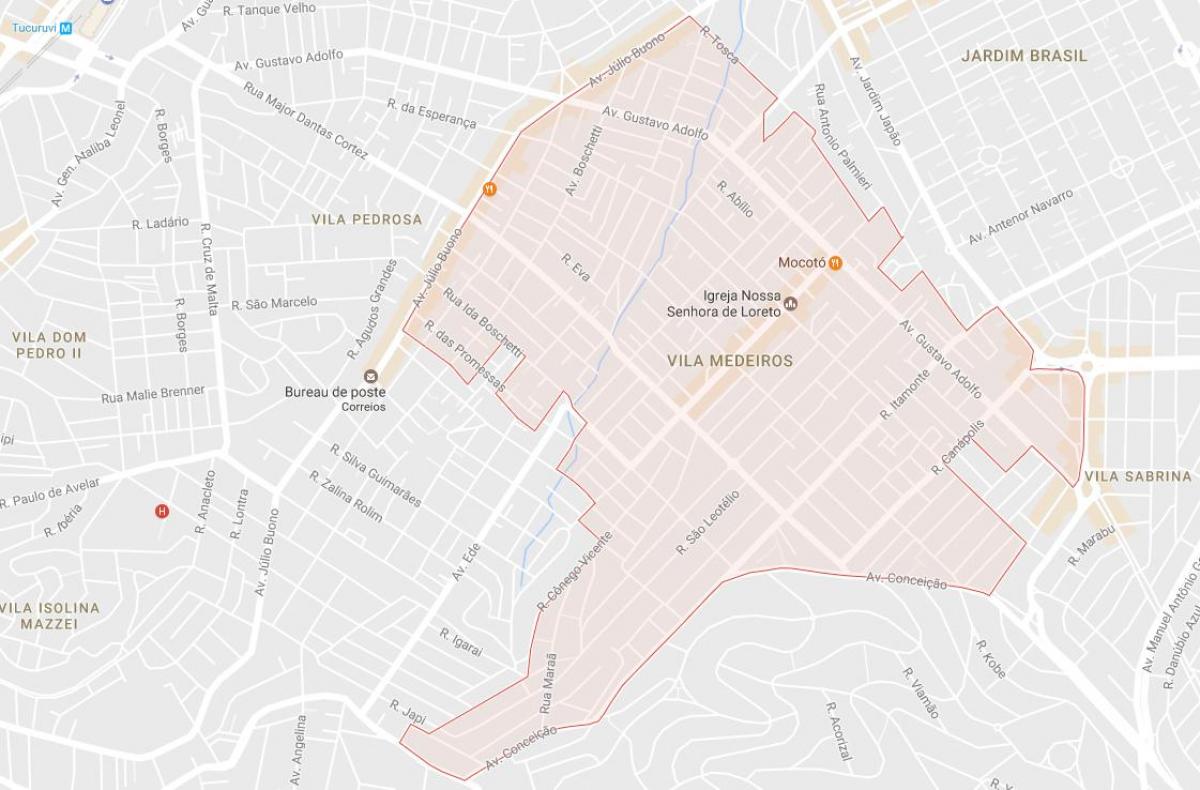 Kaart van Vila Medeiros São Paulo
