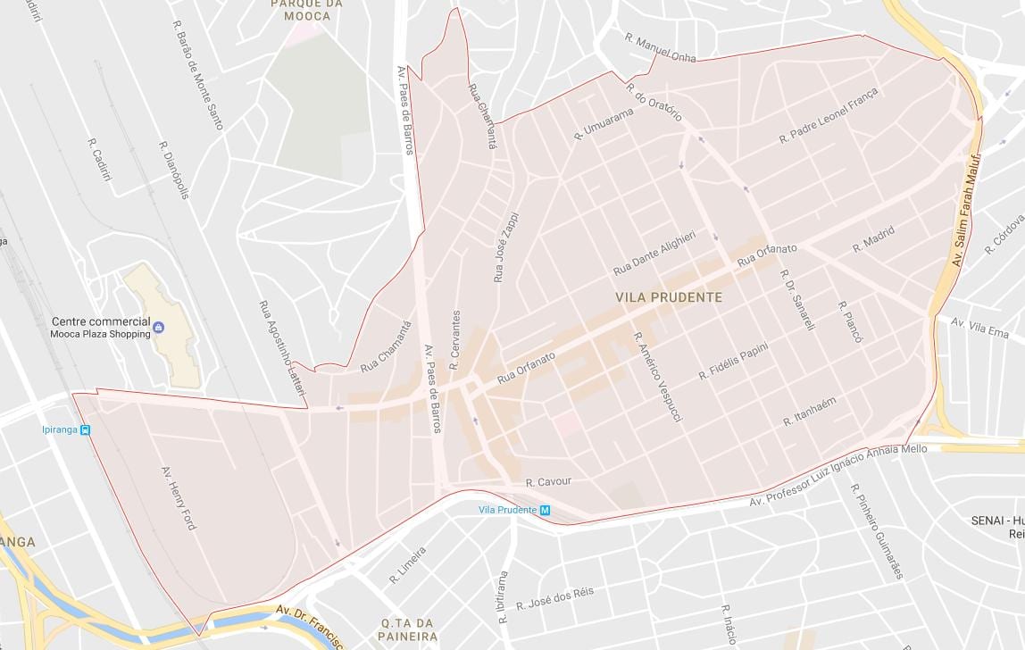 Kaart van Vila Prudente São Paulo