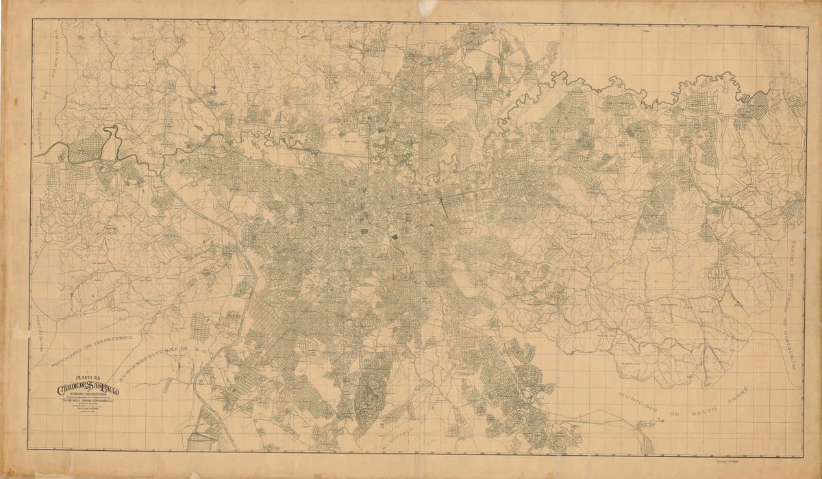 Kaart van die voormalige São Paulo - 1943