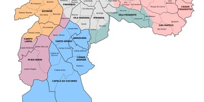 Kaart van die administratiewe gebied van São Paulo