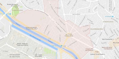 Kaart van Alto de Pinheiros São Paulo
