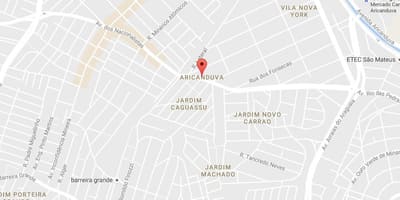 Kaart van Aricanduva São Paulo
