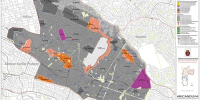 Kaart van Aricanduva-Vila Formosa São Paulo - Besetting van die grond