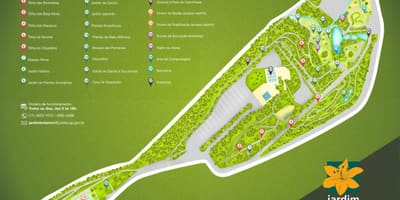 Kaart van die botaniese tuin Jundiaí