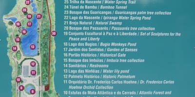 Kaart van die botaniese tuin São Paulo