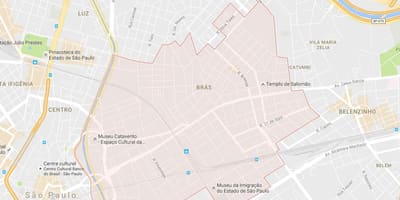 Kaart van Brás São Paulo