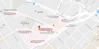 Kaart van Clínicas hospitaal