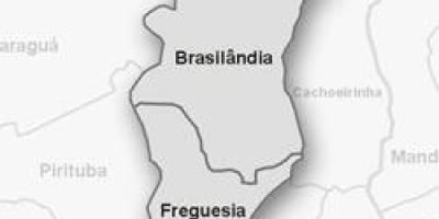 Kaart van Freguesia doen O sub-prefektuur
