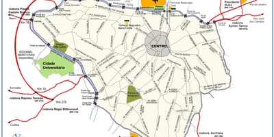 Kaart van die groot sentrum São Paulo