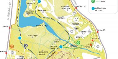 Kaart van die Ibirapuera park