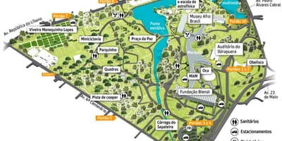 Kaart van die Ibirapuera São Paulo