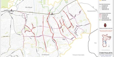Kaart van Itaim Paulista - Vila Curuçá São Paulo - Paaie