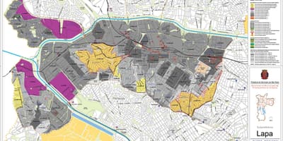 Kaart van Lapa São Paulo - Besetting van die grond