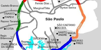 Kaart van Mário Covas snelweg - SP 21