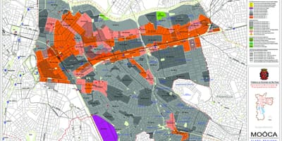 Kaart van Mooca São Paulo - Besetting van die grond