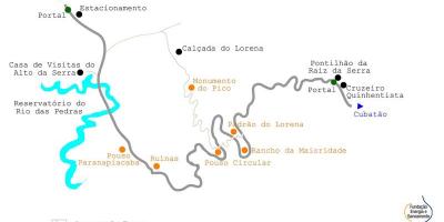 Kaart van die pad na die See São Paulo