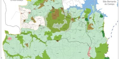 Kaart van Parelheiros São Paulo - Besetting van die grond