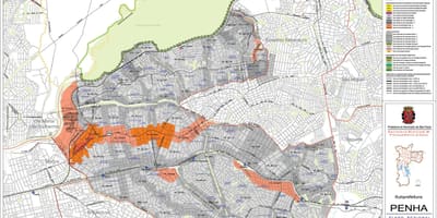 Kaart van Penha São Paulo - Besetting van die grond