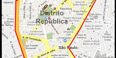 Kaart van República São Paulo