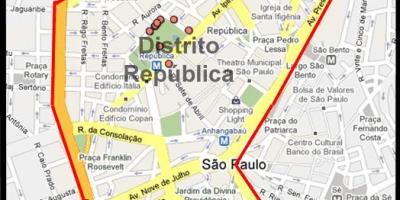 Kaart van República São Paulo