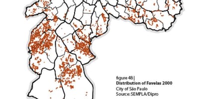 Kaart van São Paulo favelas