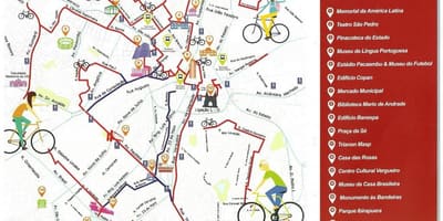 Kaart van São Paulo fiets pad