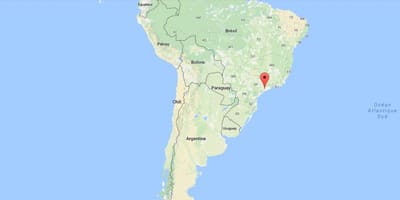 Kaart van São Paulo in Suid-Amerika