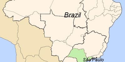 Kaart van São Paulo in Brasilië