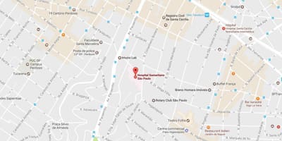 Kaart van Samaritano São Paulo hospitaal