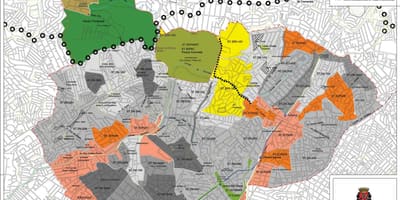 Kaart van Santana São Paulo - Besetting van die grond
