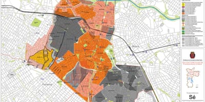Kaart van Se São Paulo - Besetting van die grond