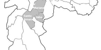 Kaart van die sone Centro-Sul São Paulo