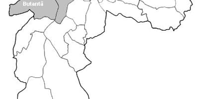 Kaart van die gebied Wes São Paulo