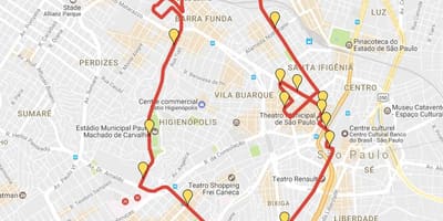 Kaart van die Corrida Internasionale São Silvestre
