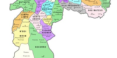 Kaart van sub-prefekture São Paulo
