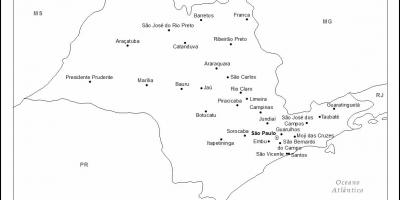 Kaart van São Paulo maagd - belangrikste stede