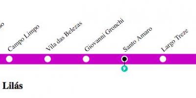 Kaart van São Paulo metro - Line 5 - Lila