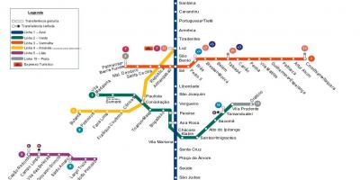 Kaart van São Paulo metro